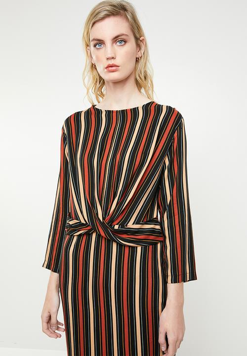 Superbalist - Hi neck dress with cross over front detail - multi 