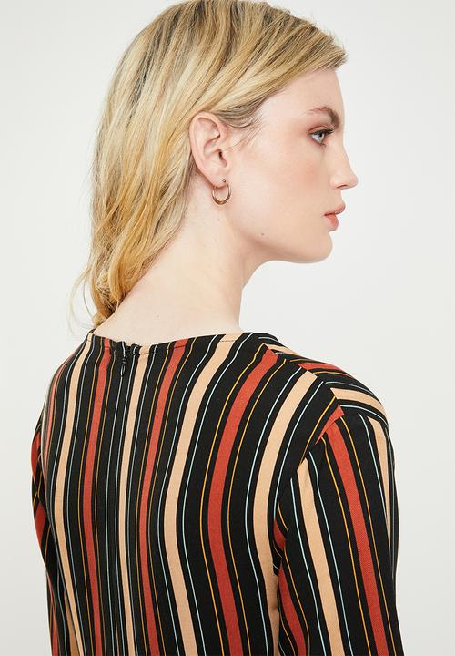 Superbalist - Hi neck dress with cross over front detail - multi 
