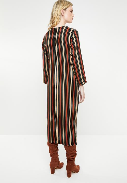 Superbalist - Hi neck dress with cross over front detail - multi 