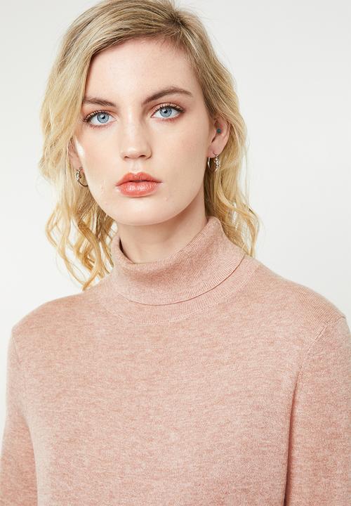 Vero Moda - Milda rollneck button blouse - pink