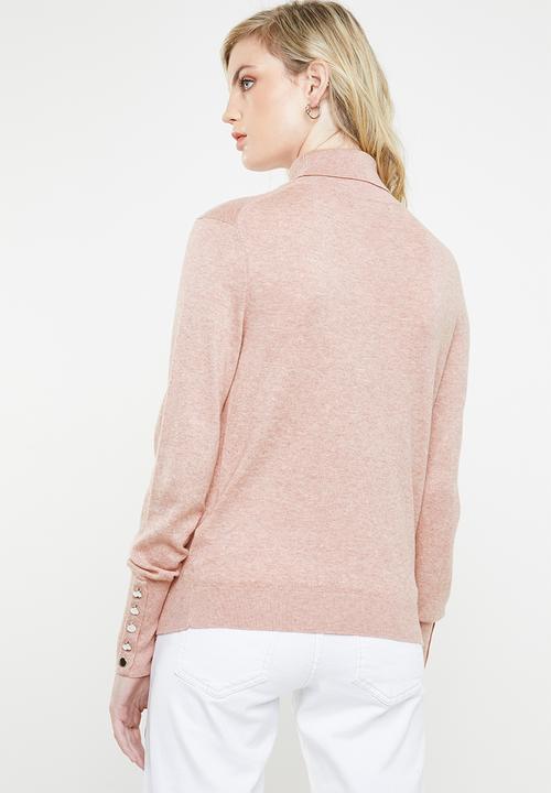 Vero Moda - Milda rollneck button blouse - pink