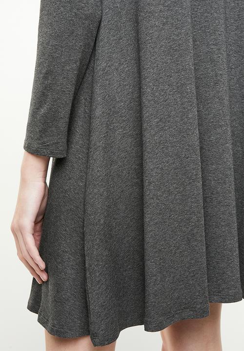 Superbalist - Poloneck trapeze dress - charcoal