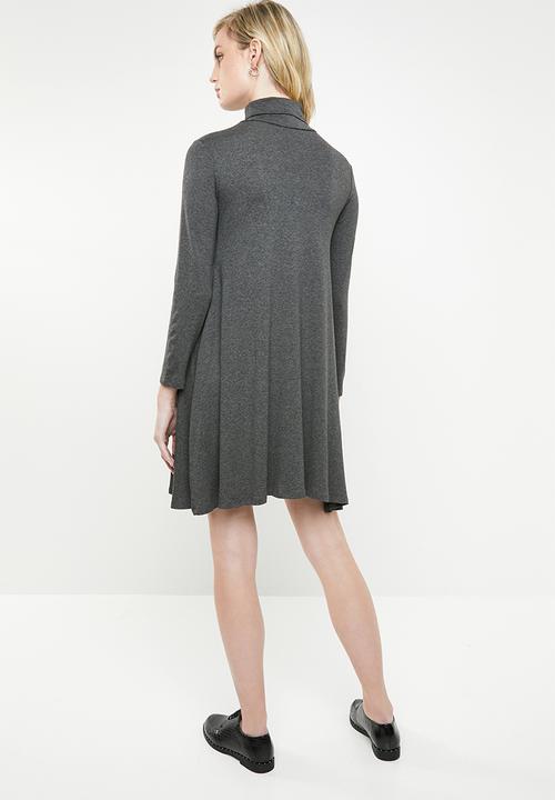 Superbalist - Poloneck trapeze dress - charcoal