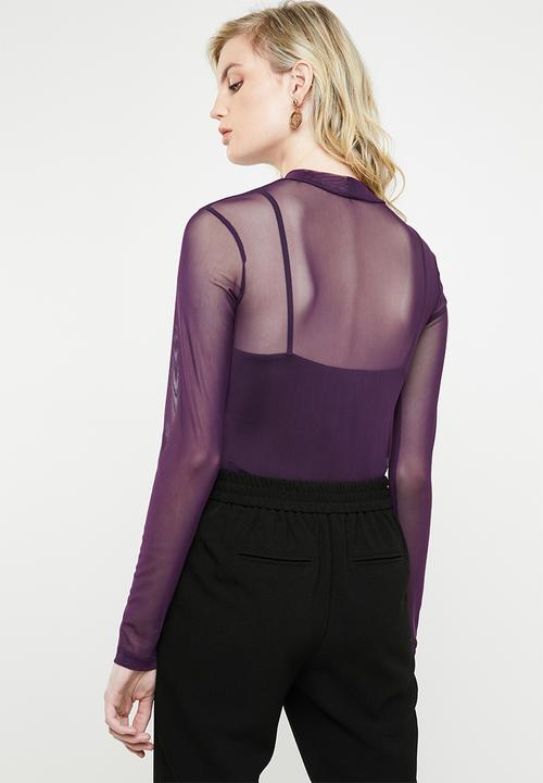 Superbalist - Long sleeve mesh tee - purple