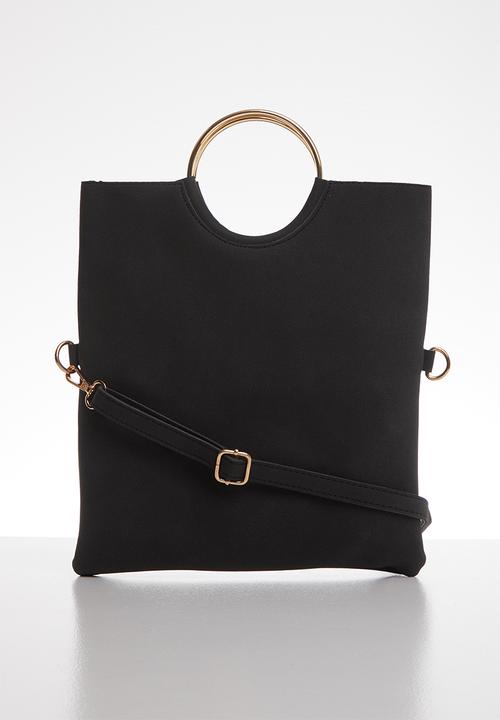 Superbalist - Metal ring cross body bag - black