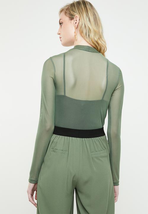 Superbalist - Long sleeve mesh tee - green