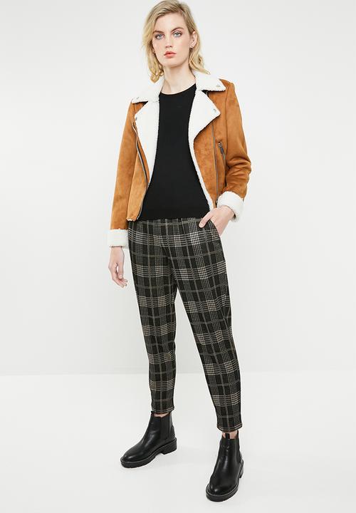 Superbalist - Tapered trouser - black & beige 