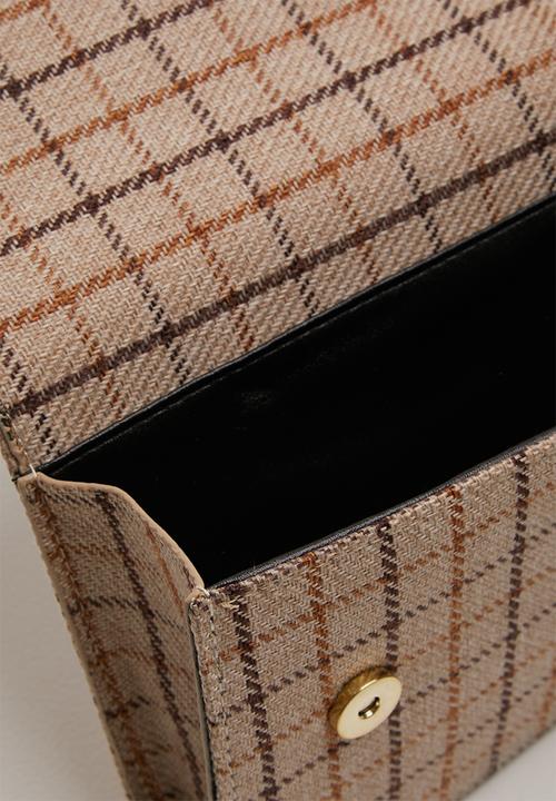 Superbalist - Elise tartan box bag - brown