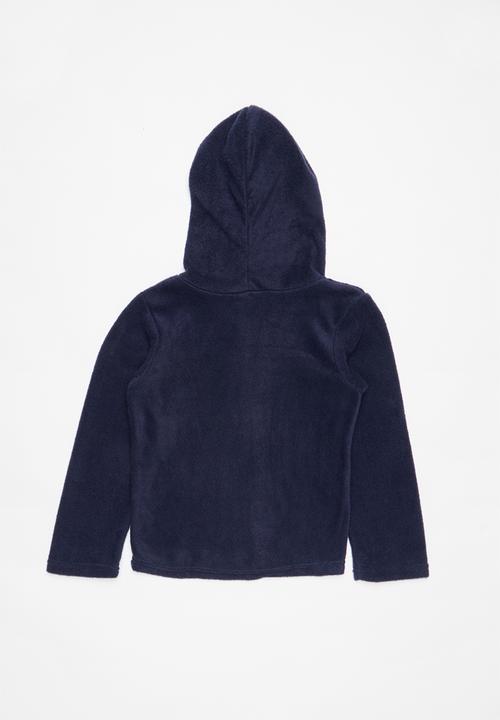 Pop Candy - Rainbow printed fleece hoodie - navy 