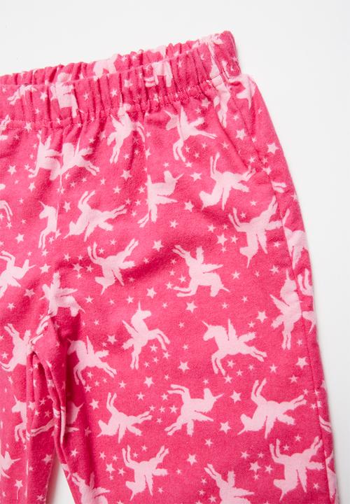 Pop Candy - Full flannel unicorn pyjama top & bottom - pink 