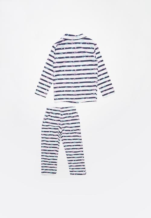 Pop Candy - Flannel stripe pyjama top & bottom - multi