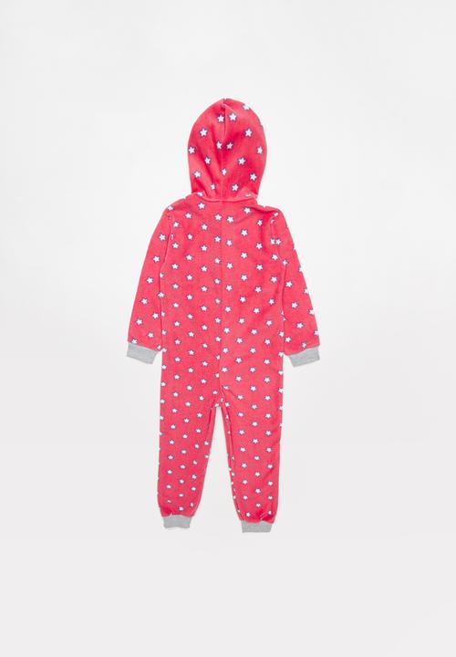 Pop Candy - White star printed onesie - pink 