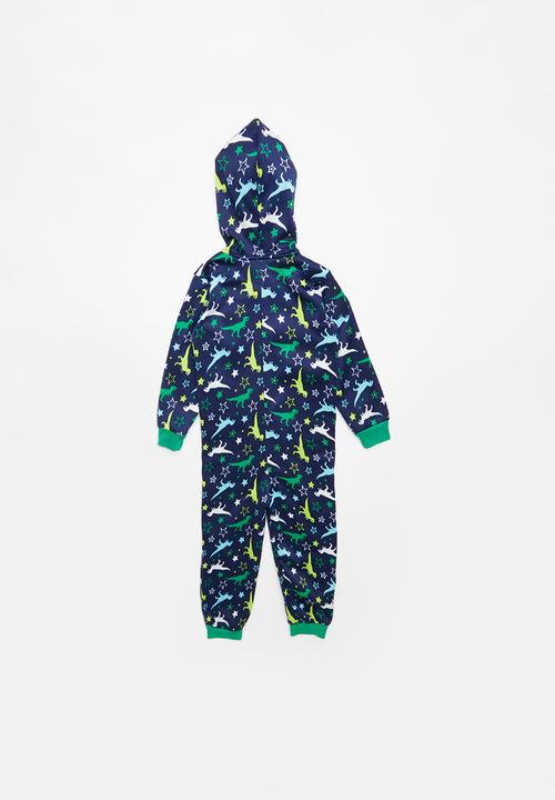 Pop Candy - Dino star printed onesie - navy - multi