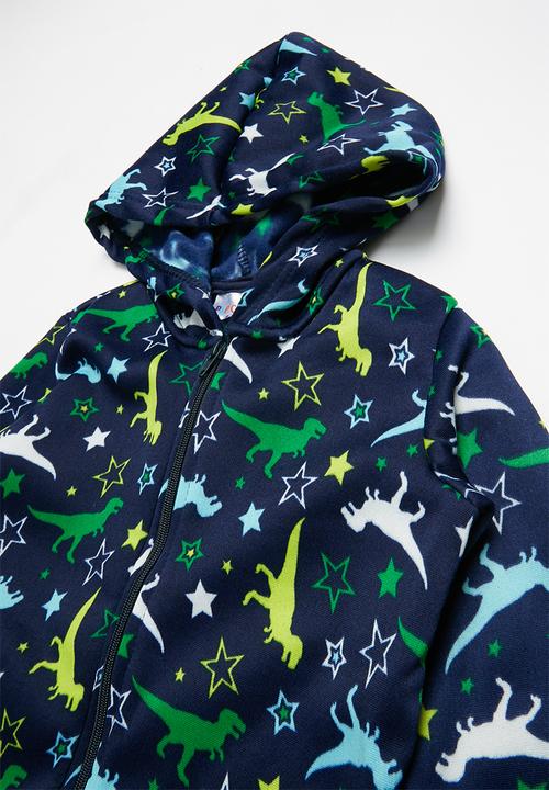 Pop Candy - Dino star printed onesie - navy - multi