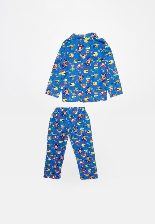 Pop Candy - Super hero full flannel pyjama top & bottom - multi