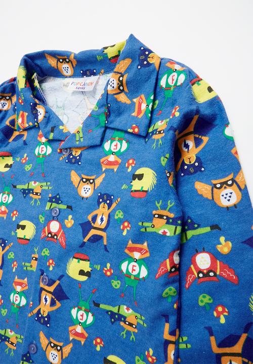 Pop Candy - Super hero full flannel pyjama top & bottom - multi