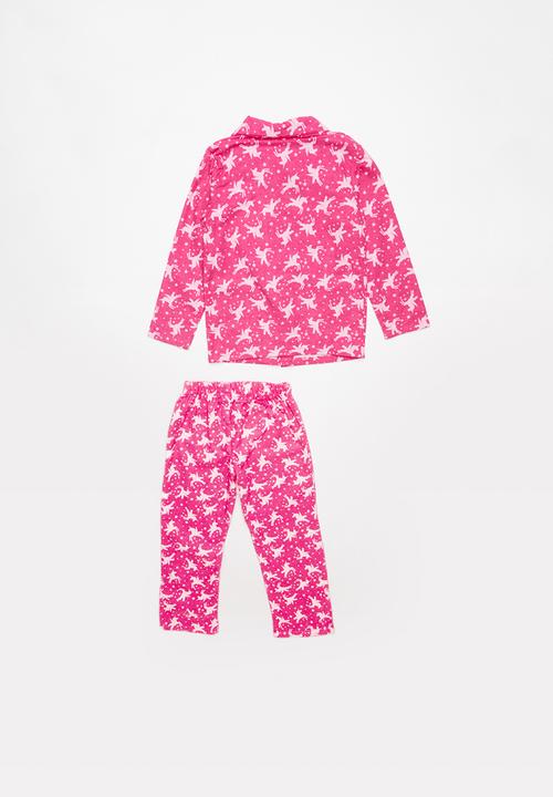 Pop Candy - Full flannel unicorn pyjama top & bottom - pink 