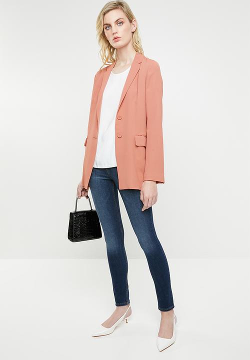 MANGO - Textured blazer - coral