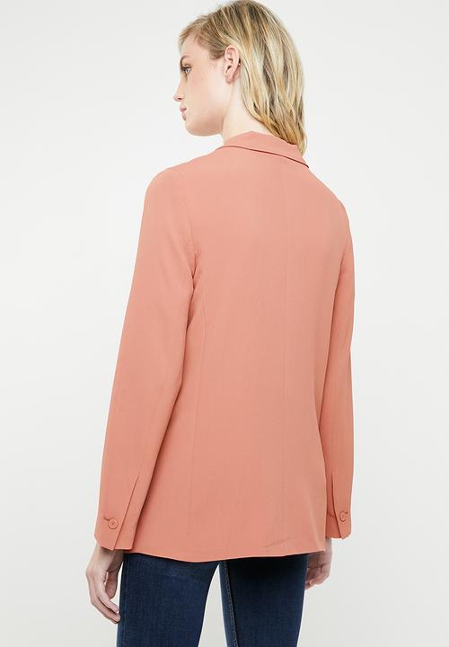 MANGO - Textured blazer - coral