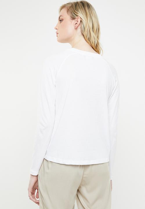 MANGO - Organic cotton long sleeve T-shirt - white