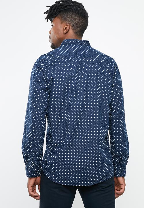 STYLE REPUBLIC - Night sky dotted long sleeve shirt - navy & white