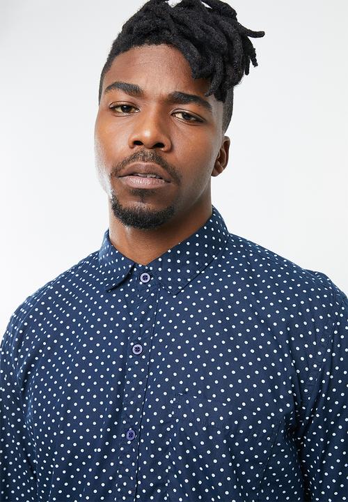 STYLE REPUBLIC - Night sky dotted long sleeve shirt - navy & white