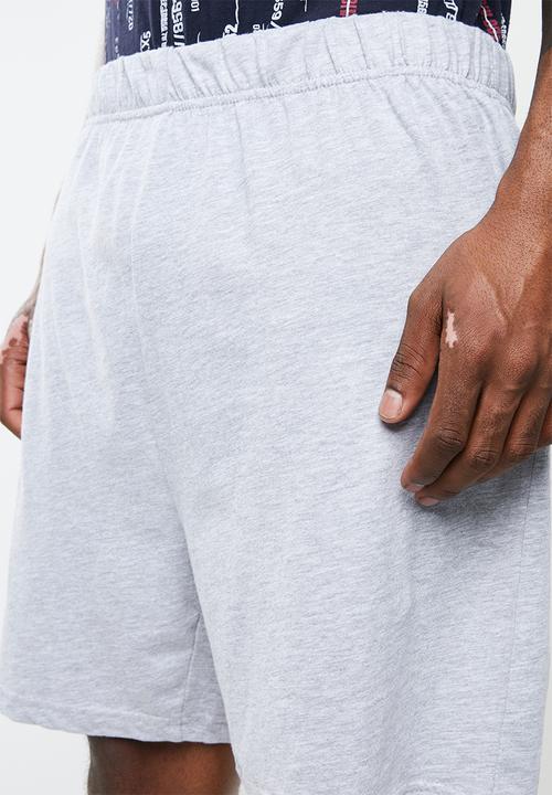 STYLE REPUBLIC - Vertical stripe pj set - grey & navy