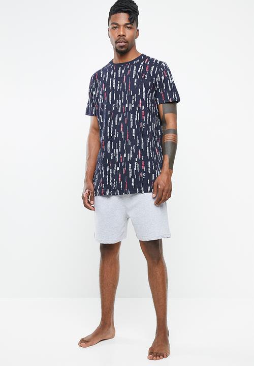 STYLE REPUBLIC - Vertical stripe pj set - grey & navy