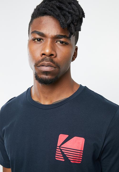 Jack & Jones - Snap crew neck tee - navy 