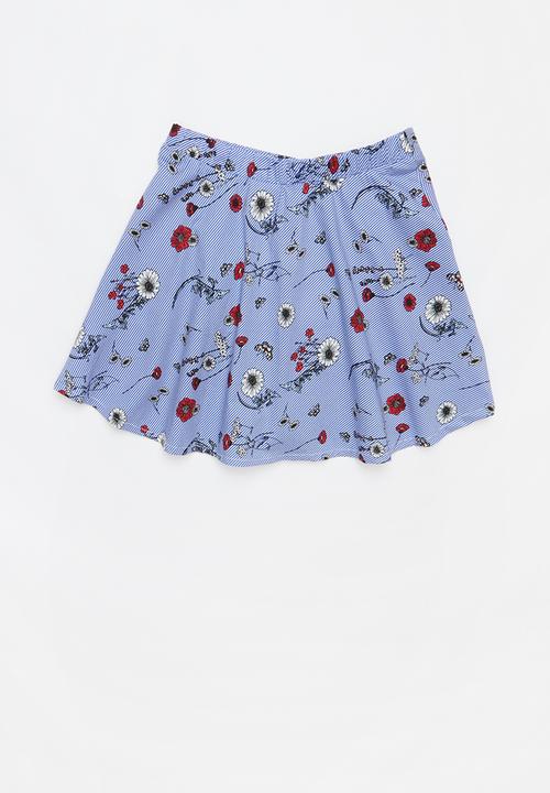 Rebel Republic - A-line button through skirt - multi