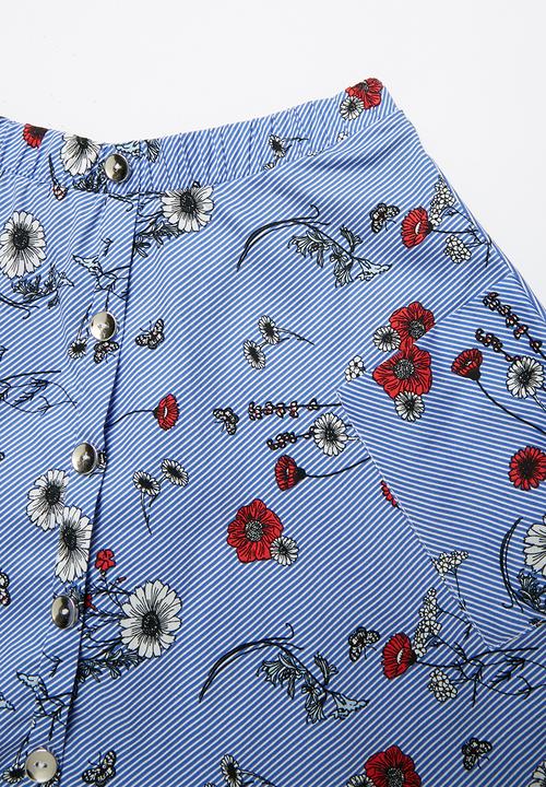 Rebel Republic - A-line button through skirt - multi
