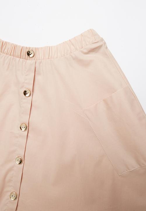 Rebel Republic - A-line button through skirt - pink