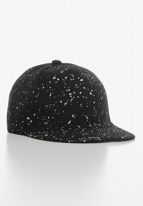 Pop Candy - Splatter flat brim cap - black