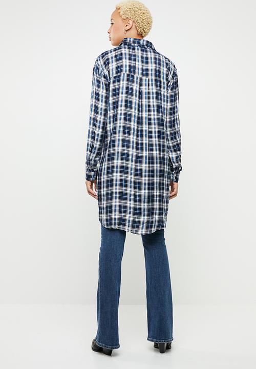 c(inch) - Check long sleeve button-down shirt - multi