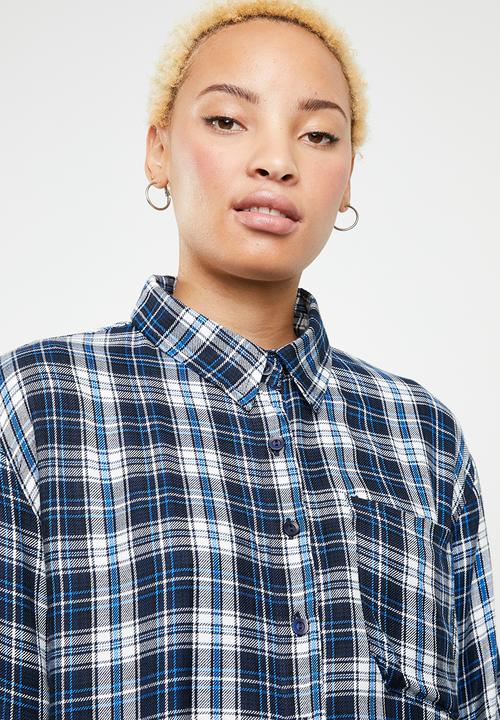 c(inch) - Check long sleeve button-down shirt - multi