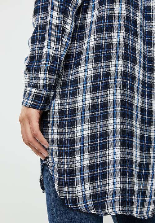 c(inch) - Check long sleeve button-down shirt - multi