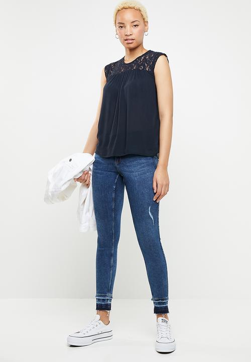 ONLY - Karmen lace top - navy