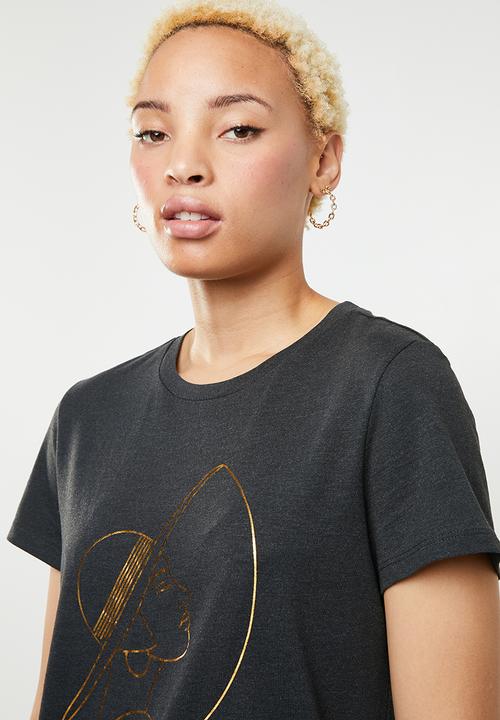 Vero Moda - Fancy short sleeve top - charcoal 