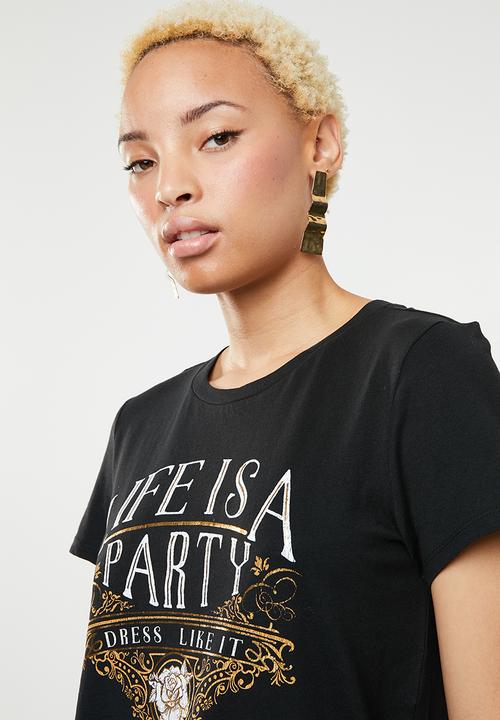 Vero Moda - Fancy short sleeve top - black