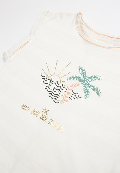 Roxy - From the jump b tee - white & coral