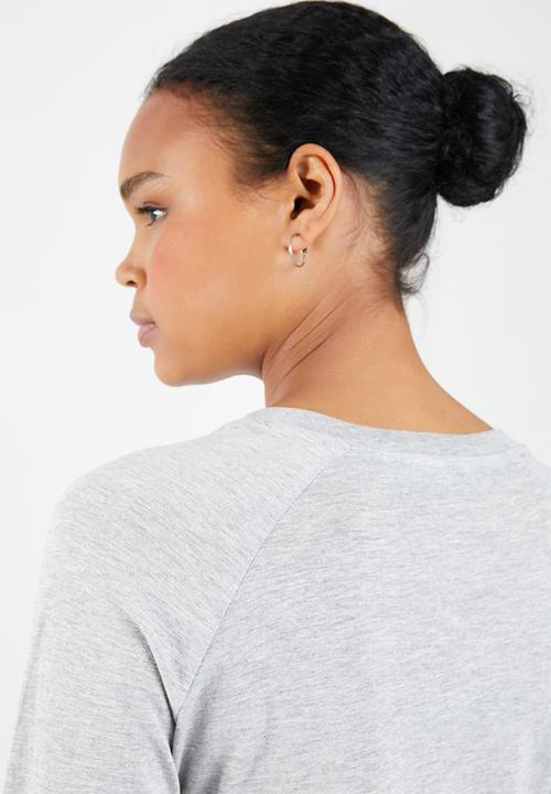 MANGO - Organic cotton long sleeve T-shirt - grey