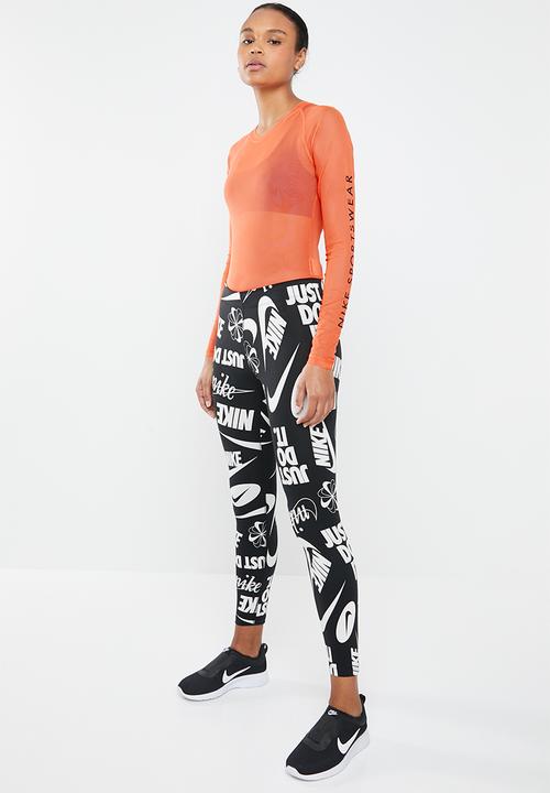 Nike - Baselayer bodysuit - orange & black