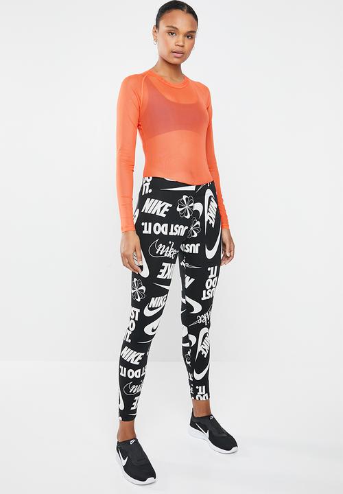 Nike - Legasee logo legging - black & white