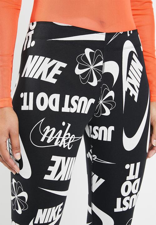 Nike - Legasee logo legging - black & white
