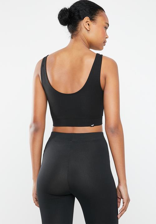 PUMA - Essential logo crop top cotton - black