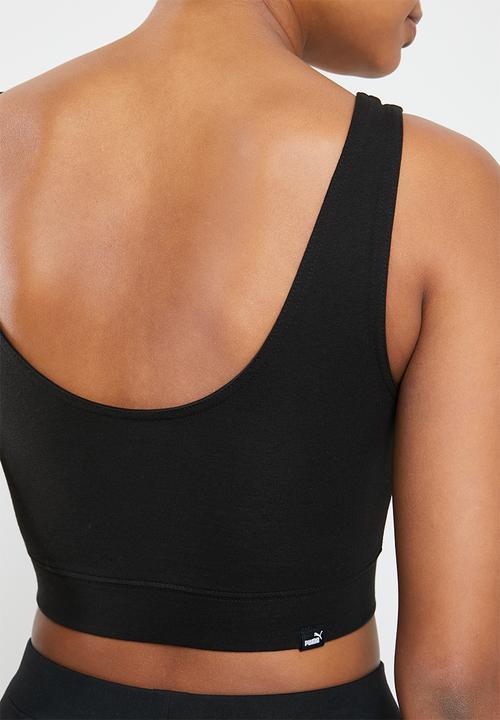 PUMA - Essential logo crop top cotton - black