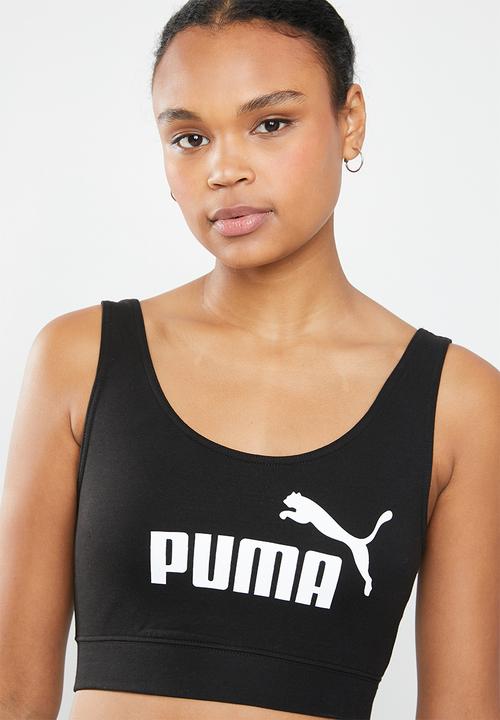 PUMA - Essential logo crop top cotton - black