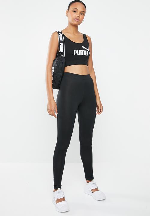PUMA - Essential logo crop top cotton - black