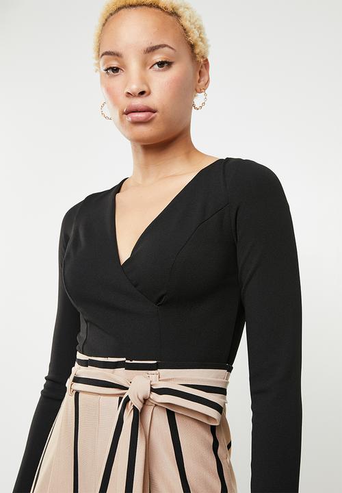 SISSY BOY - Paperbag jumpsuit - black & neutral