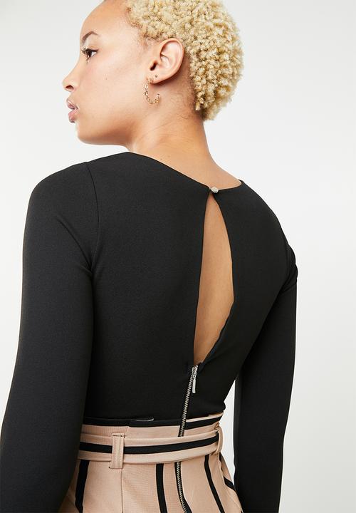 SISSY BOY - Paperbag jumpsuit - black & neutral
